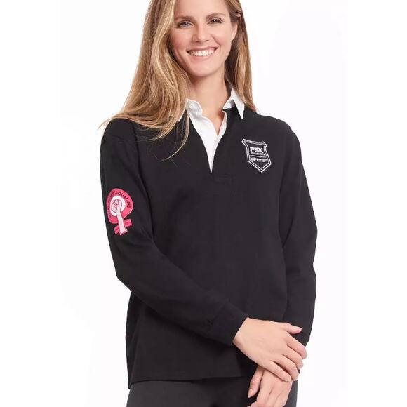 PSK Collective Authentic Women's  Crop Rugby Jersey Large Navy NWT - Picture 1 of 5
